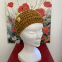 Bandeau ocre en laine pour femme 
